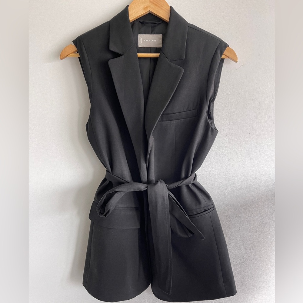 Everlane Sleeveless Blazer (Black, Size 2)